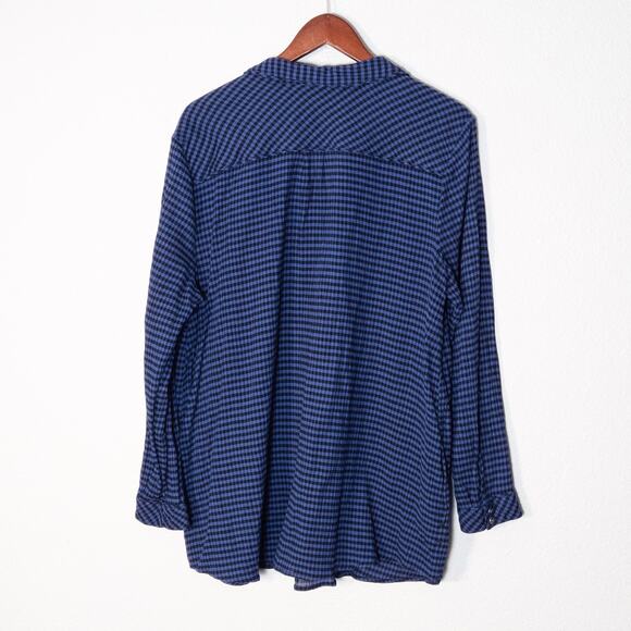 J Jill Women’s Tunic Shirt Coastal Minimalist Gingham Check Travelcore Size XL - Picture 2 of 8